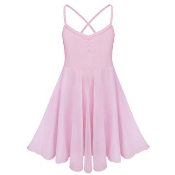 Amanda Crossed Strap with Attached Chiffon Skirt Available in Light Pink and Sizes XS-3X