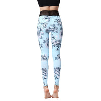 Aria White Floral or Blue Floral Leggings with Piped Elastic High Waist. Available in 2 Colors and Sizes S-XL