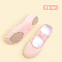 Girl's and Adult Split Sole Canvas Ballet Technique Shoes with Leather Pads and Cross Straps