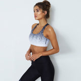 Alexa Navy Blue Ombre Printed Slim Fitness Leggings and Matching Ombre Sports Bra/Crop Dance Top