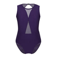 Adalyn High Neck Girl's Leotard with Mesh Cutouts and Back Detail Available in 5 Colors